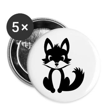 Renard - Lot de 5 grands badges (56 mm) - blanc - Devant
