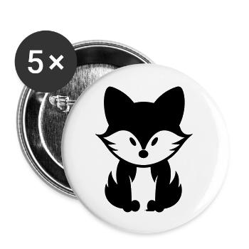 Renard - Lot de 5 grands badges (56 mm) - blanc - Devant