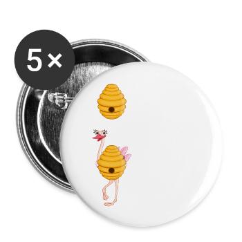 a beehive and other hive - Buttons large 2.2''/56 mm (5-pack) - white - Front