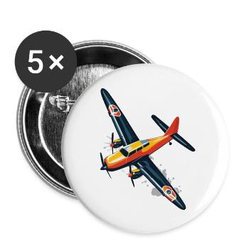 Model Airplane Pilot Airplane Hobby Airplane Design - Buttons large 2.2''/56 mm (5-pack) - white - Front