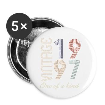 27e anniversaire 1997 - idée cadeau rétro Vintage - Lot de 5 grands badges (56 mm) - blanc - Devant