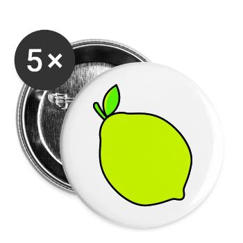 zitrone - Buttons groß 56 mm (5er Pack) - Weiß - Vorne