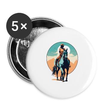 Aesthetic Horses Iconic Design Riders - Buttons large 2.2''/56 mm (5-pack) - white - Front