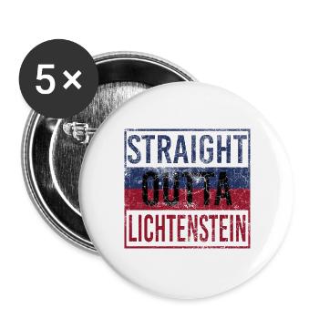 Straight Outta Lichenstein - Buttons groß 56 mm (5er Pack) - Weiß - Vorne