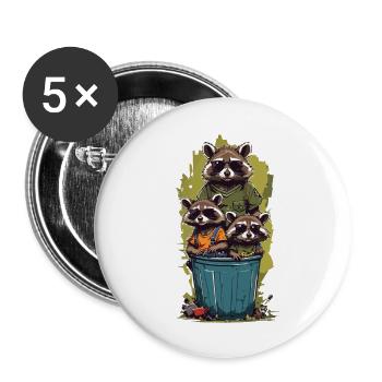 Funny Garbage Cans Resident Family Streetwear - Buttons large 2.2''/56 mm (5-pack) - white - Front