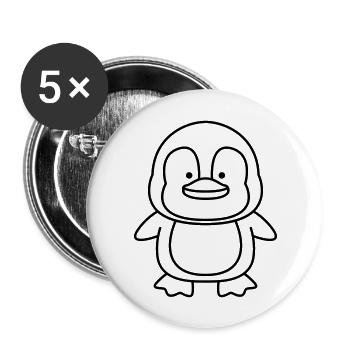 Penguin Comic - Buttons large 2.2''/56 mm (5-pack) - white - Front