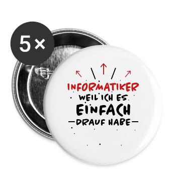 Informatiker Spruch Lustige Programmierer Geschenk - Buttons groß 56 mm (5er Pack) - Weiß - Vorne
