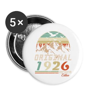 1926 Vintage Retro Birthday Vintage Gift - Buttons large 2.2''/56 mm (5-pack) - white - Front