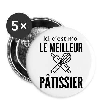 I'M THE BEST PASTRY CHEF HERE - Buttons large 2.2''/56 mm (5-pack) - white - Front