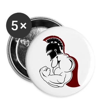Spartiate fort - Lot de 5 grands badges (56 mm) - blanc - Devant