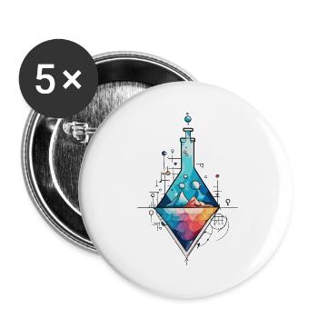 Harmonische Geometrie vereint sich mit Farbspiel - Buttons groß 56 mm (5er Pack) - Weiß - Vorne