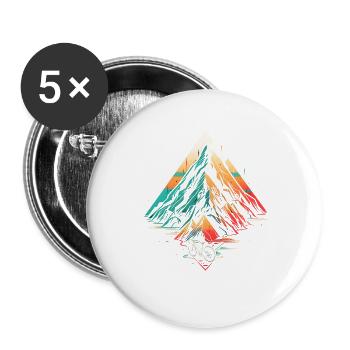 Mountainbiking Steamwave - Buttons groß 56 mm (5er Pack) - Weiß - Vorne