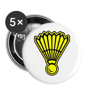 Badminton Sports - Lot de 5 grands badges (56 mm) - blanc - Devant