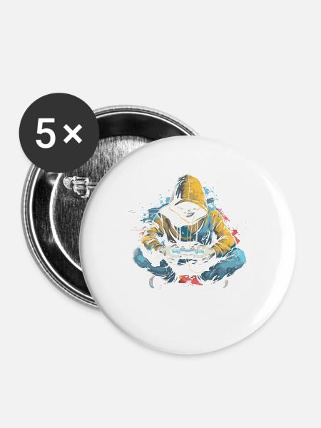 Spiel Liebhaber - Buttons groß 56 mm (5er Pack) - Weiß