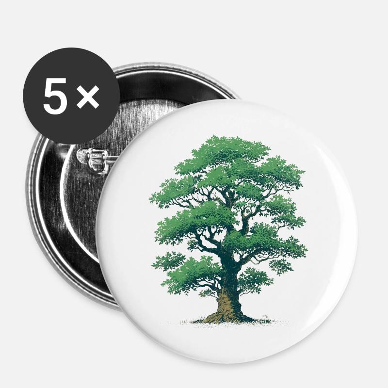 Baum - Buttons groß 56 mm (5er Pack) - Weiß
