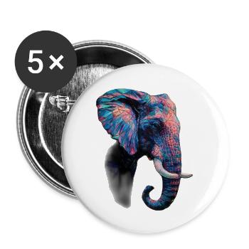 Elephant - Buttons large 2.2''/56 mm (5-pack) - white - Front