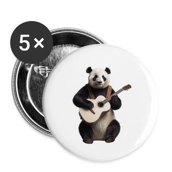 Panda Gitarre - Buttons groß 56 mm (5er Pack) - Weiß - Vorne