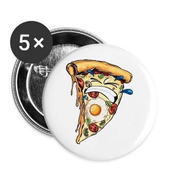 pizza harter humor soufrance schwieriges zähnezeichnen - Buttons groß 56 mm (5er Pack) - Weiß - Vorne