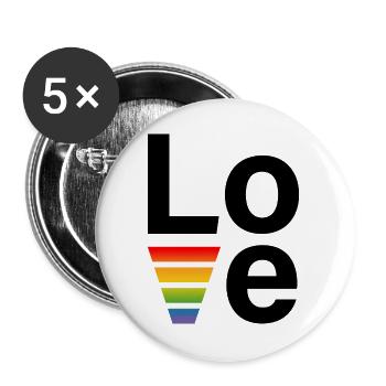 LGBT rainbow love shirt - Buttons large 2.2''/56 mm (5-pack) - white - Front