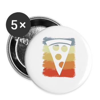 Vintage Pizza - Buttons large 2.2''/56 mm (5-pack) - white - Front
