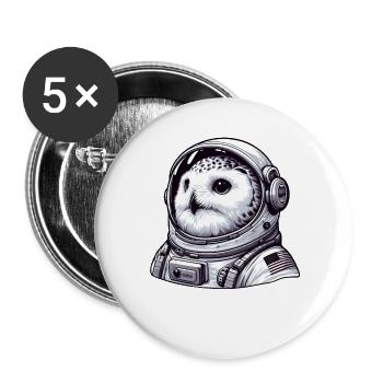 Snowy Owl Astronaut Space Adventure - Buttons large 2.2''/56 mm (5-pack) - white - Front