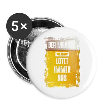 Der Maurer | Lotet Immer Aus! - Buttons groß 56 mm (5er Pack) - Weiß - Vorne