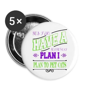 cat lover cool cats geek love guenon aww - Buttons groß 56 mm (5er Pack) - Weiß - Vorne