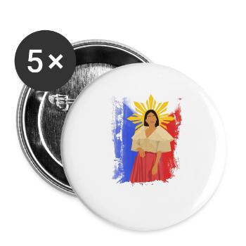 Philippines Drapeau philippin Philippines I Cadeau - Lot de 5 grands badges (56 mm) - blanc - Devant