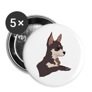 Adorable Chihuahua - Buttons large 2.2''/56 mm (5-pack) - white - Front
