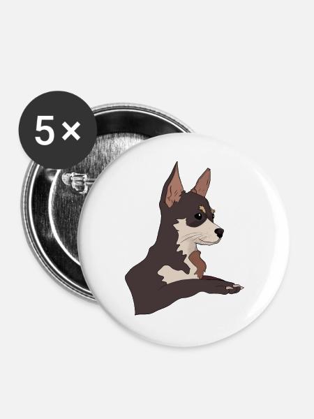 Entzückender Chihuahua - Buttons groß 56 mm (5er Pack) - Weiß