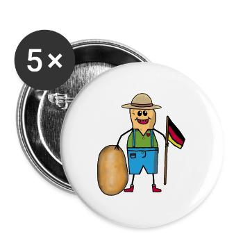 Arachide Allemagne Pomme de terre Légumes Pays Agriculteurs - Lot de 5 grands badges (56 mm) - blanc - Devant