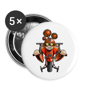 Tricix - Lot de 5 grands badges (56 mm) - blanc - Devant