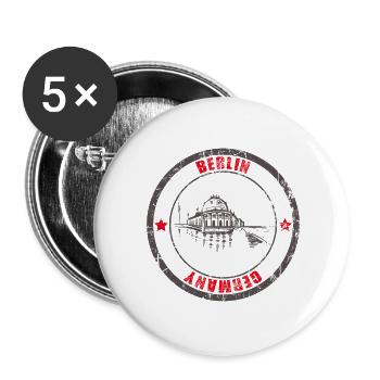 Berlin Berliner Spree - Buttons groß 56 mm (5er Pack) - Weiß - Vorne