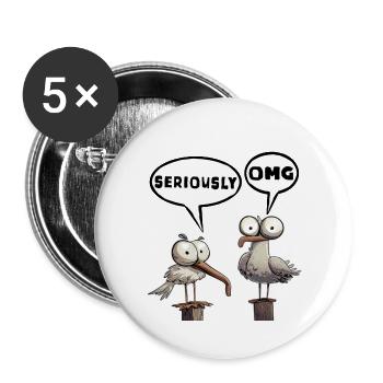 Omg, seriously, cool - Buttons large 2.2''/56 mm (5-pack) - white - Front