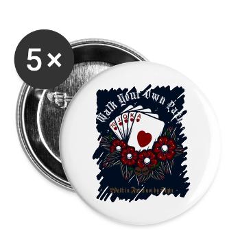 Kiss My Ace Poker Game Card Game Casino Skull 3D - Buttons large 2.2''/56 mm (5-pack) - white - Front