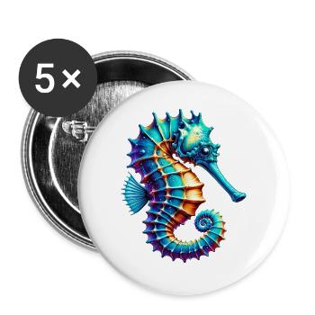Seahorse - Buttons large 2.2''/56 mm (5-pack) - white - Front
