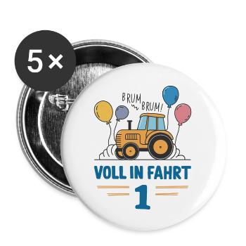 Cool Tractor 1st Birthday: Best Selling Gift! - Buttons large 2.2''/56 mm (5-pack) - white - Front