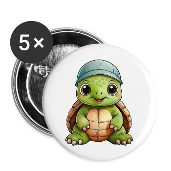 Little Turtle - Buttons large 2.2''/56 mm (5-pack) - white - Front