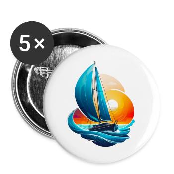Navigation - Lot de 5 grands badges (56 mm) - blanc - Devant