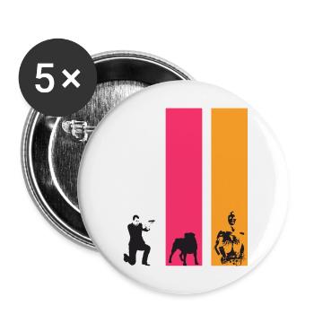 The shadow of hero - Buttons large 2.2''/56 mm (5-pack) - white - Front