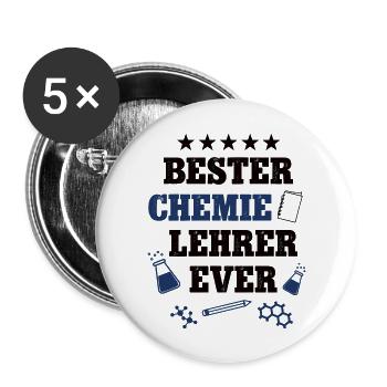 Bester Chemie Lehrer Schule Chemielehrer Professor - Buttons groß 56 mm (5er Pack) - Weiß - Vorne