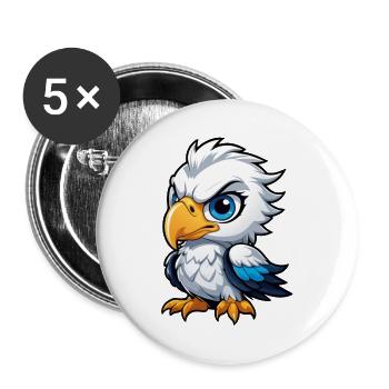 Poussin aigle effronté - Lot de 5 grands badges (56 mm) - blanc - Devant