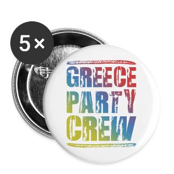 Greece Party Crew Colorful - Buttons large 2.2''/56 mm (5-pack) - white - Front