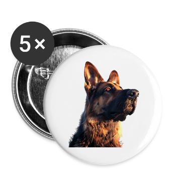 German Shepherd Dog Love German Shepherd Dog Dogs - Buttons large 2.2''/56 mm (5-pack) - white - Front