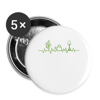 Gärtner Hobbygärtner - Buttons groß 56 mm (5er Pack) - Weiß - Vorne