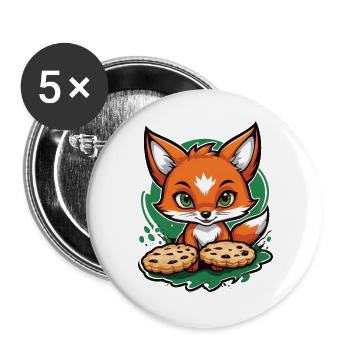 Foxy Chocolate Treats - Buttons large 2.2''/56 mm (5-pack) - white - Front