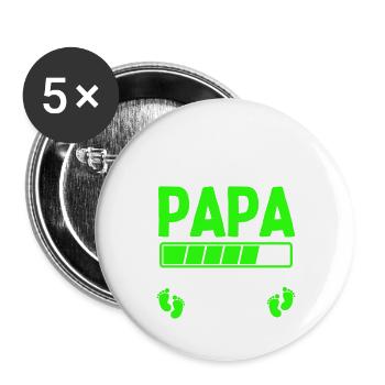 Futur Papa 2024 Papa En Cours - Lot de 5 grands badges (56 mm) - blanc - Devant