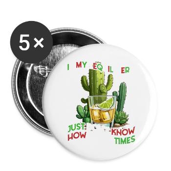 Drôle de tequila Era Cinco De Mayo Mexique - Lot de 5 grands badges (56 mm) - blanc - Devant