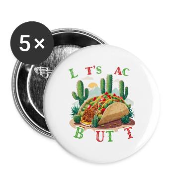 Cinco De Mayo Lustiger Taco Spruch Mexikanisch - Buttons groß 56 mm (5er Pack) - Weiß - Vorne