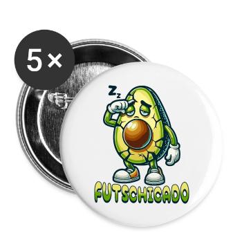 FUTSCHICADO AVOCADO - Buttons groß 56 mm (5er Pack) - Weiß - Vorne